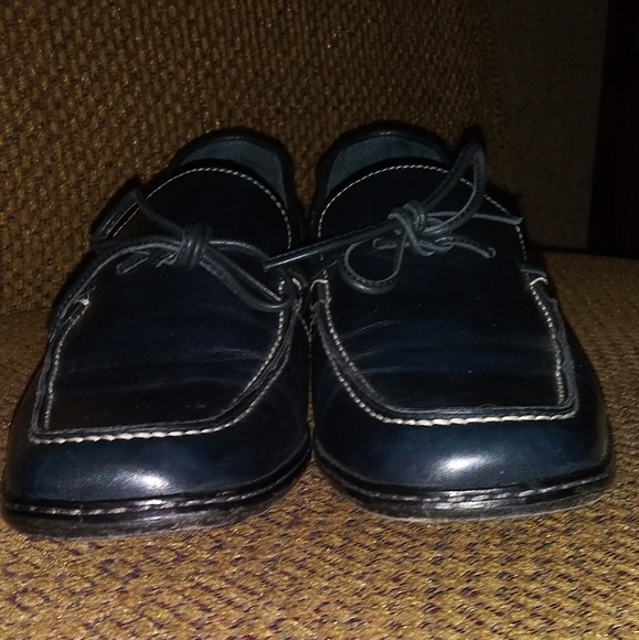 Luca Grossi per Carucci Shoes Women's Blue Leather Loafers Made in Italy - Picture 5 of 13